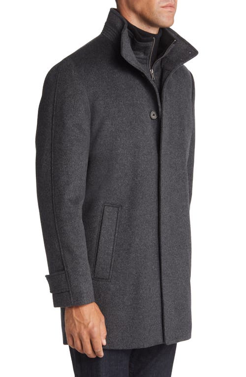 Nordstrom Hudson Bib Insert Wool Car Coat In Grey Phantom Marl