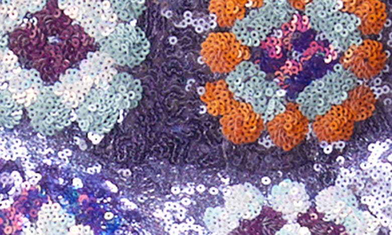 Shop Nasty Gal '70s Floral Sequin Miniskirt In Purple