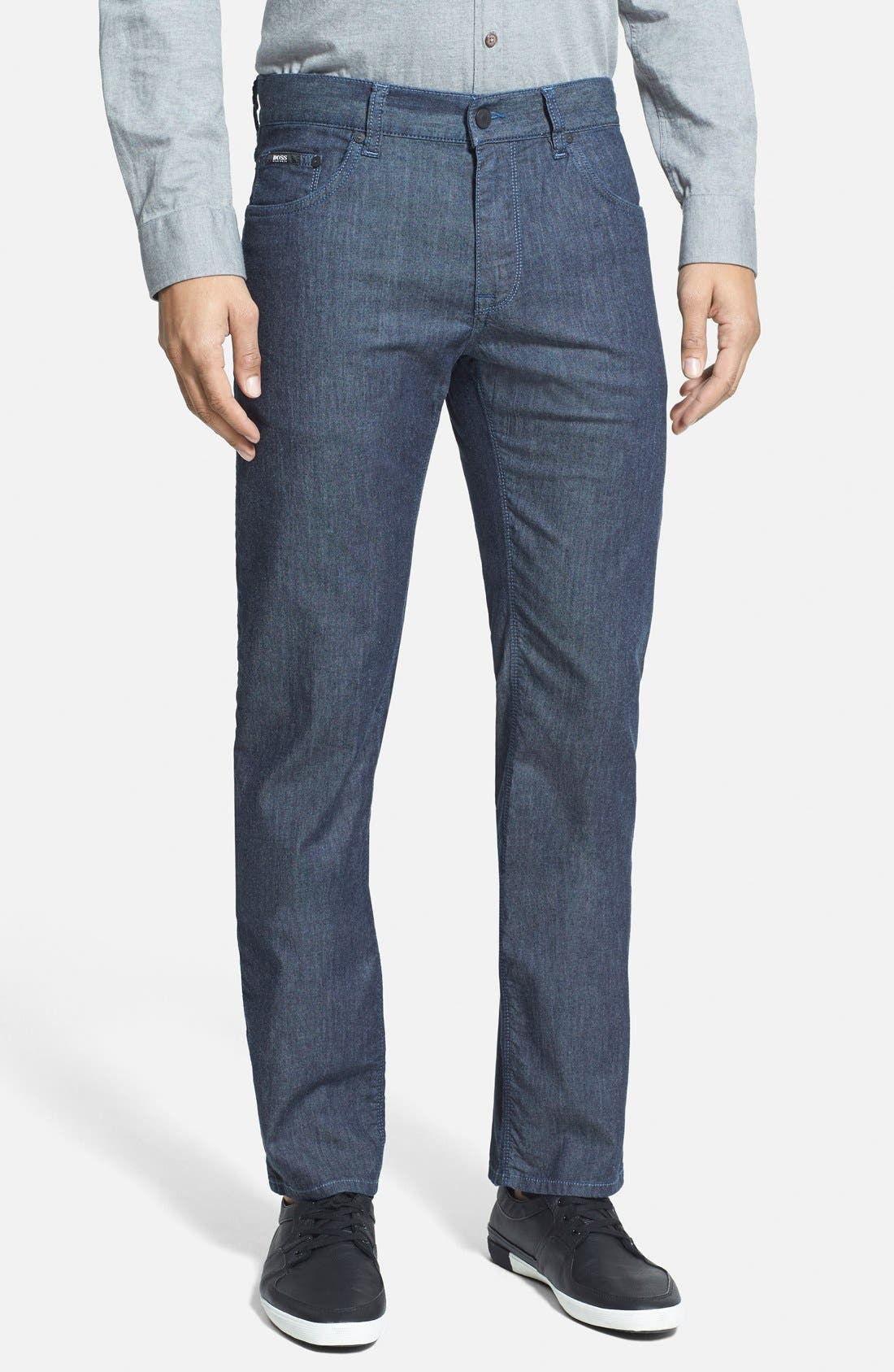 BOSS HUGO BOSS 'Maine' Slim Fit Straight Leg Jeans (Navy) Nordstrom