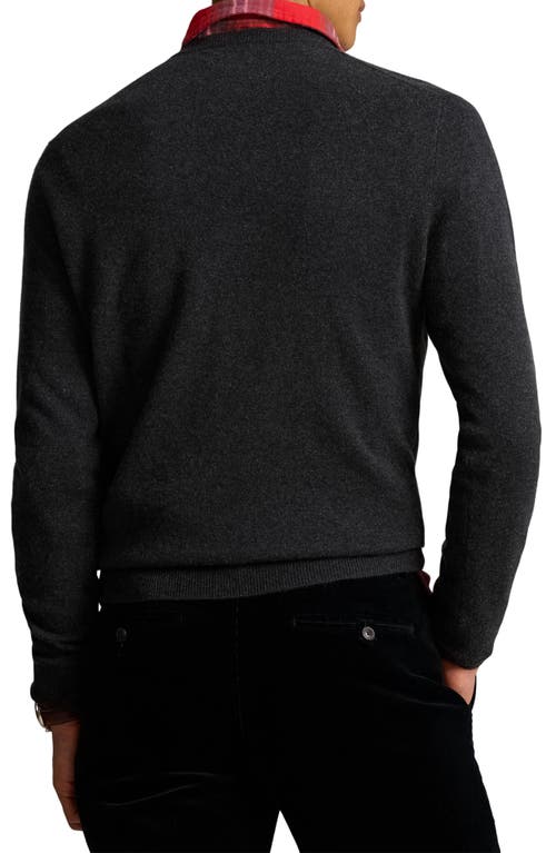 Shop Polo Ralph Lauren Husky Intarsia Cashmere Sweater In Dark Granite Heather