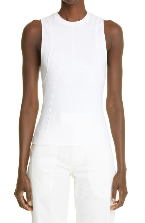 K. NGSLEY Gender Inclusive Dani Rib Stretch Cotton Tank in White
