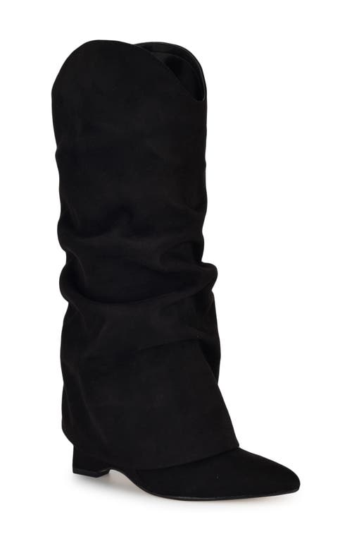 NINE WEST NINE WEST AMAZIN FOLDOVER SHAFT POINTED TOE WEDGE BOOT 