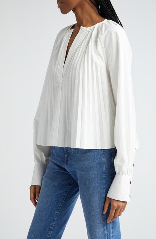 Shop Proenza Schouler Monica Pleated Stretch Poplin Top In White