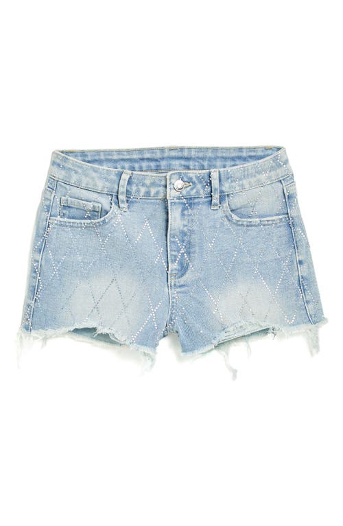 Tractr Kids' Bling Distressed Raw Hem Denim Shorts Indigo at Nordstrom,