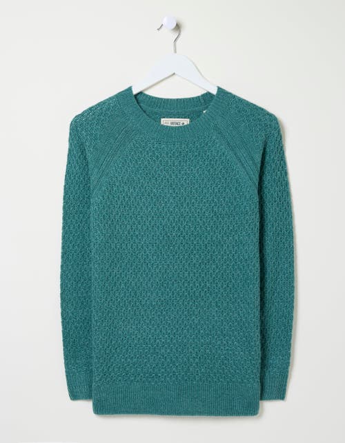 Shop Fatface Ella Textured Sweater In Light Teal Blue