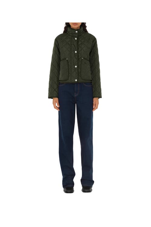 Burberry Cropped Quilted Nylon Hooded Jacket In Loch