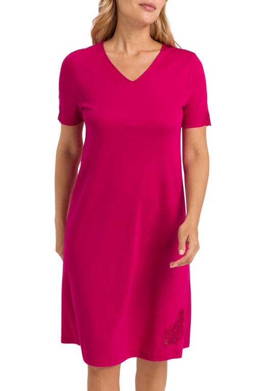 Michelle Short Sleeve Cotton Nightgown in 2462 - Fuchsia