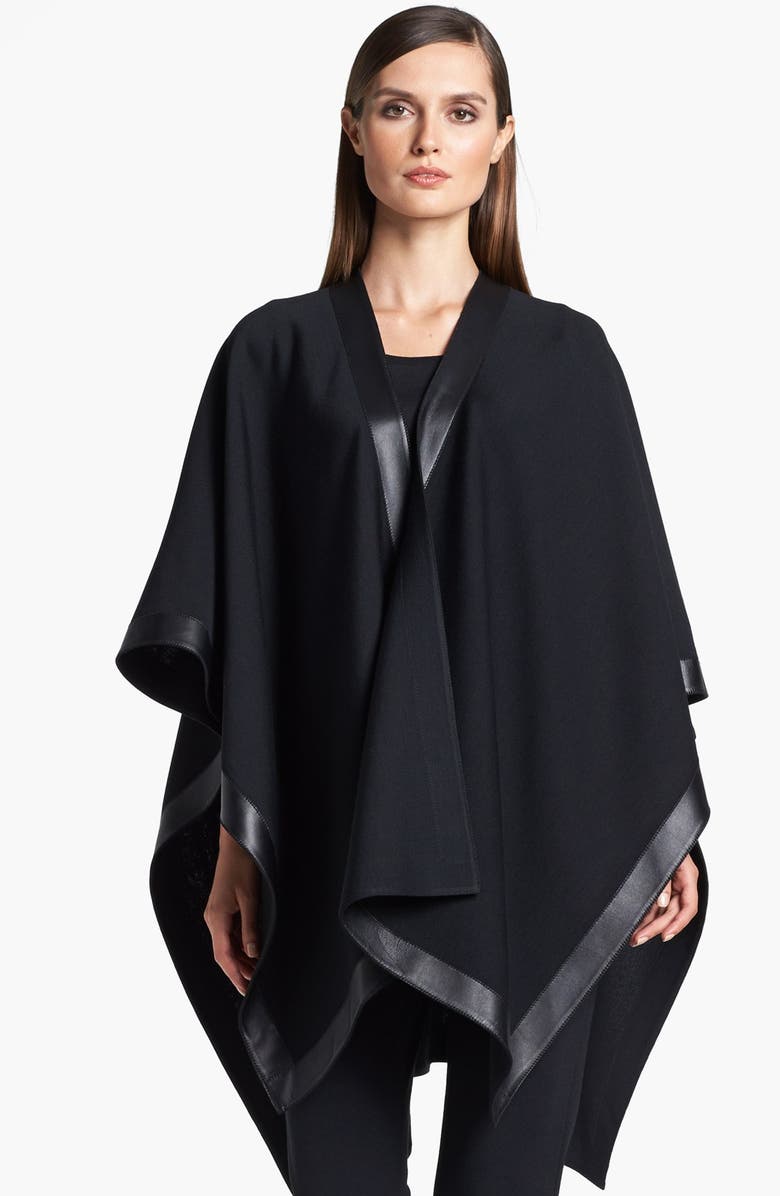 St. John Collection Leather Border Milano Knit Wrap | Nordstrom