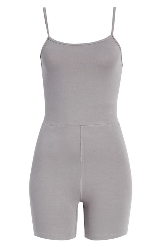 Shop Bp. Peached Stretch Cotton Jersey Romper In Grey Pearl