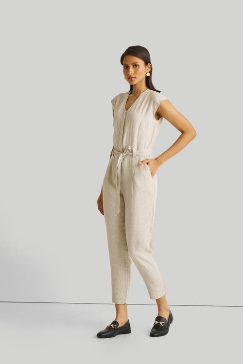 Reistor Evening Chai Jumpsuit In White Hemp