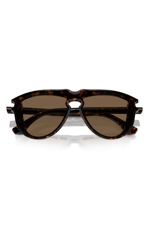 Shop Burberry 36mm Pilot Sunglasses In Dk Havana