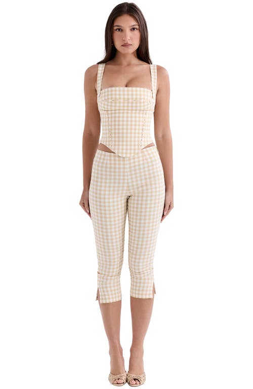 Shop House Of Cb Lottie Gingham Corset Tank In Gingerbread