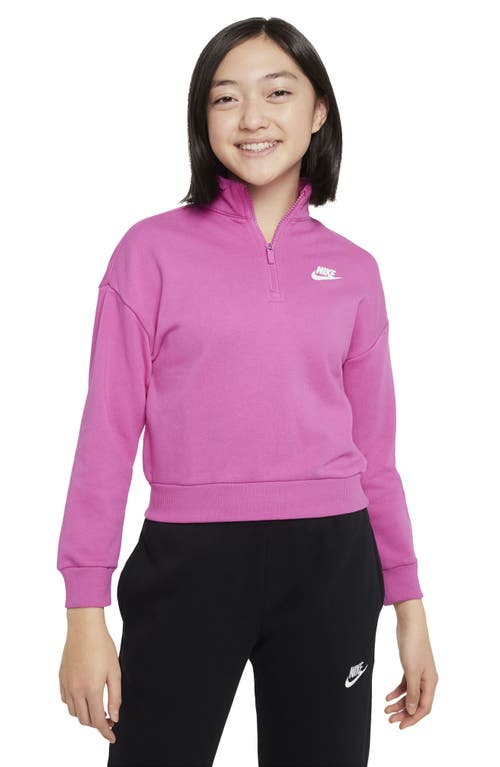 Nike Kids' Club Fleece Half Zip Sweatshirt In Pink