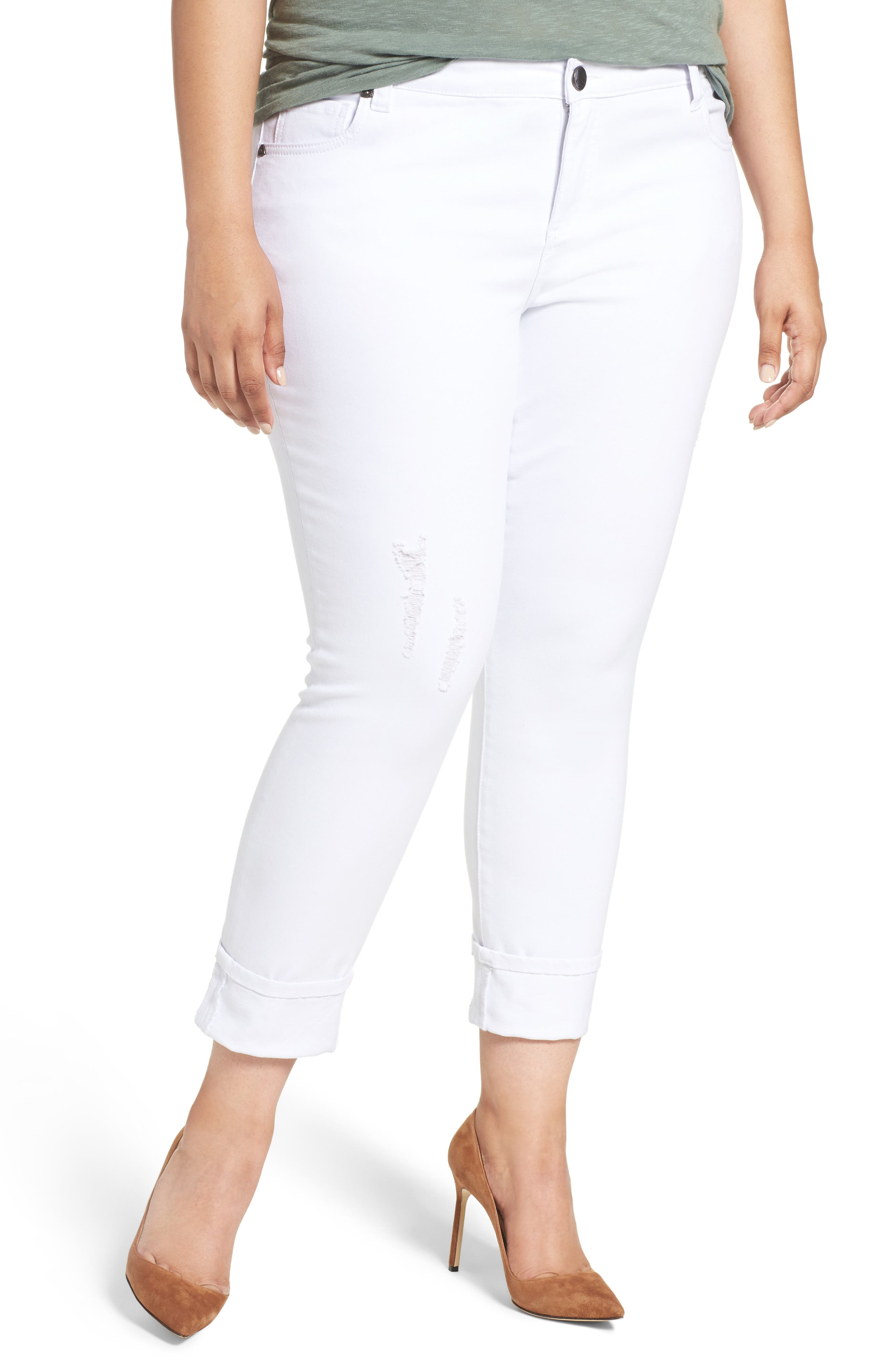 kut from the kloth white boyfriend jeans