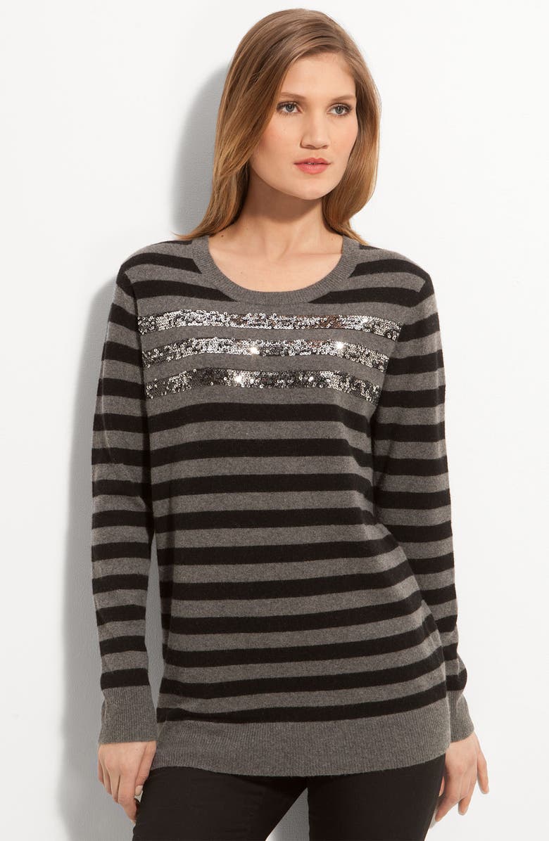 DKNY Luxe Sequin Stripe Sweater | Nordstrom