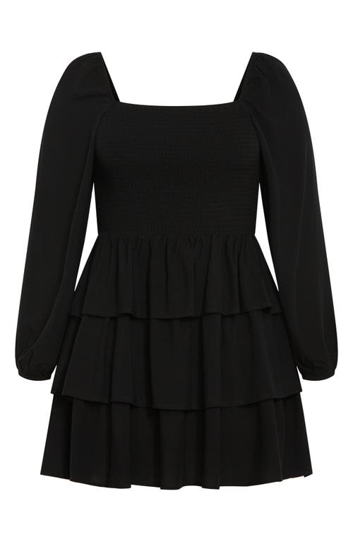 Shop City Chic Dahlia Long Sleeve Minidress In Black