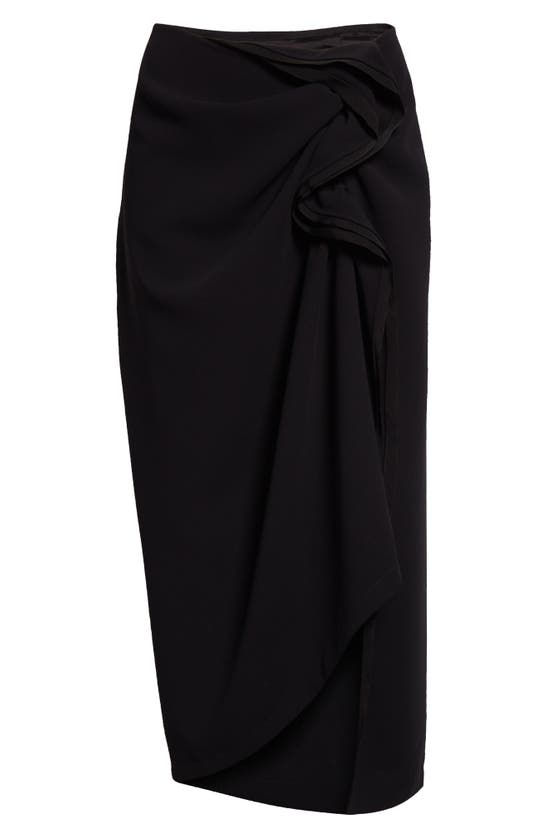 Shop Dries Van Noten Draped Satin Maxi Skirt In Black 900