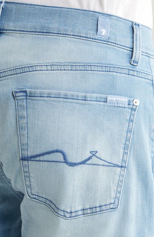 7 For All Mankind Austyn Squiggle Light Grey Clean Slim Leg Jean In Light Bay