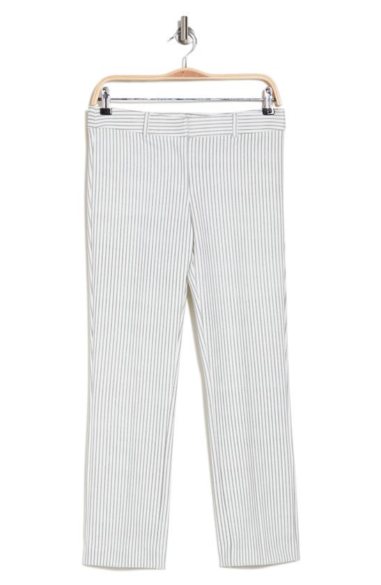 Shop Amanda & Chelsea Chelsea Slim Straight Pants In Grey/ White
