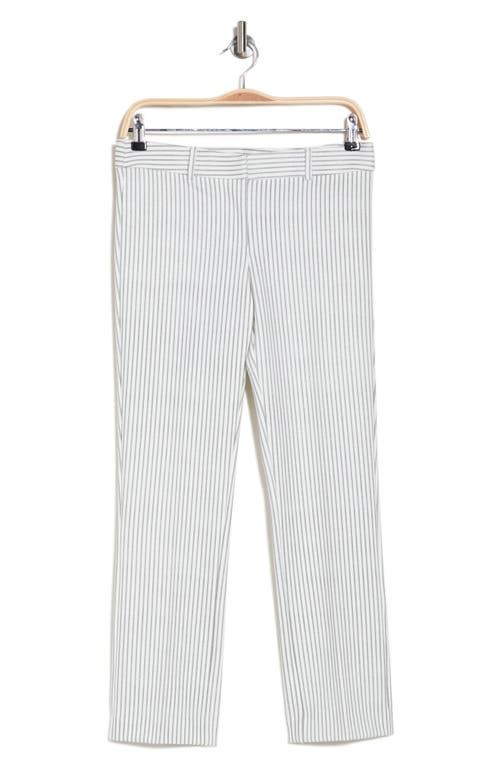 Amanda & Chelsea Chelsea Stripe Straight Leg Pants In Grey/white
