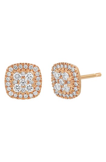 Bony Levy Mika Diamond Halo Stud Earrings In 18k Rose Gold