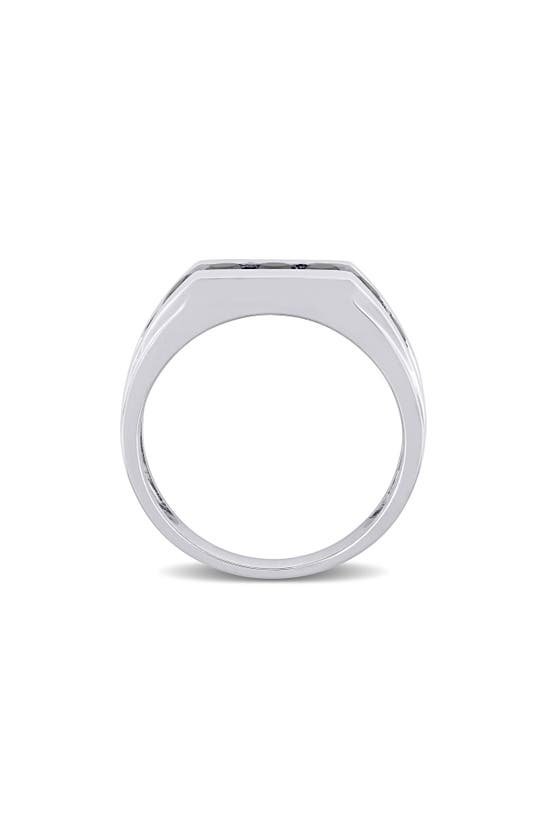 Delmar Channel Set Black Diamond Band Ring In Black