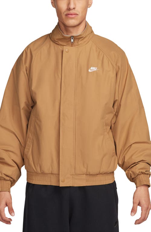 Shop Nike Club Fleece Futura Jacket In Flax/white