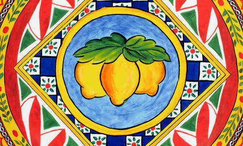 Dolce & Gabbana Lemon-print Charger Plate In Blue