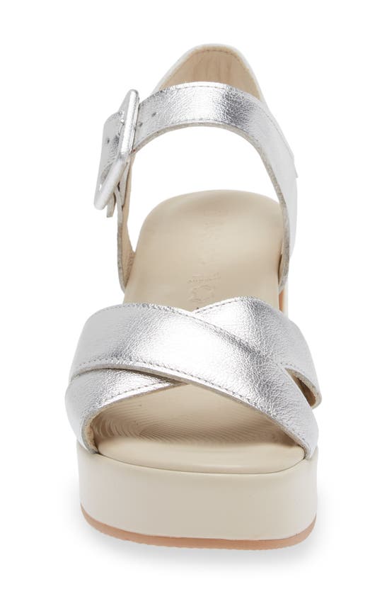 Shop Naot Elite Platform Sandal In Soft Silver Leather