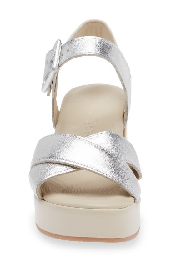 Naot Elite Platform Sandal In Soft Silver Leather