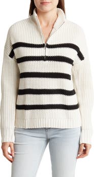 Sporty Stripe Half Zip Sweater