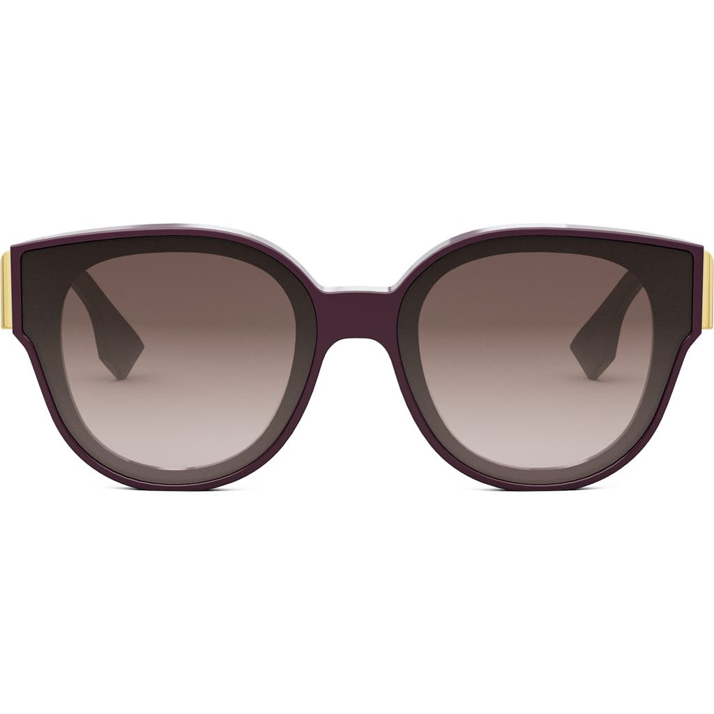 Fendi The  First 63mm Gradient Oversize Round Sunglasses In Burgundy