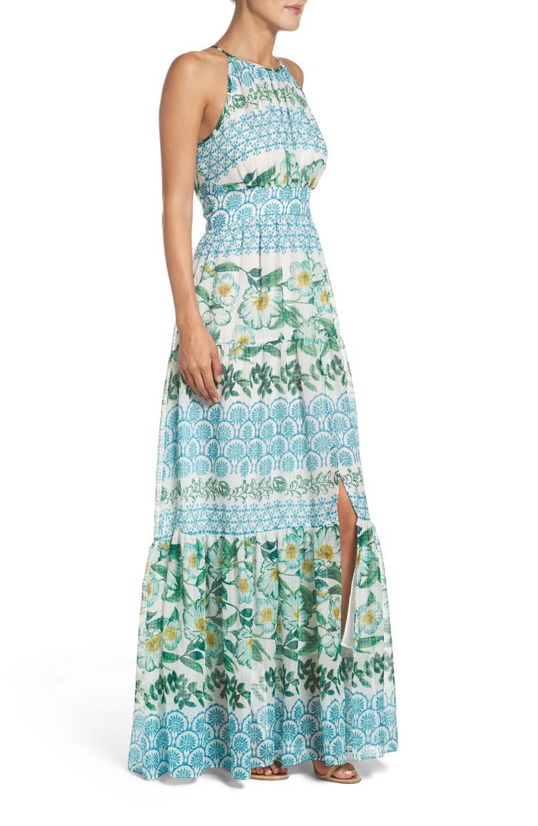 Eliza J HALTER MAXI WITH TIERED SKIRT, Alternate, color, 