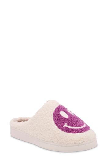 Mia Cozi Slipper In Purple Happy Face