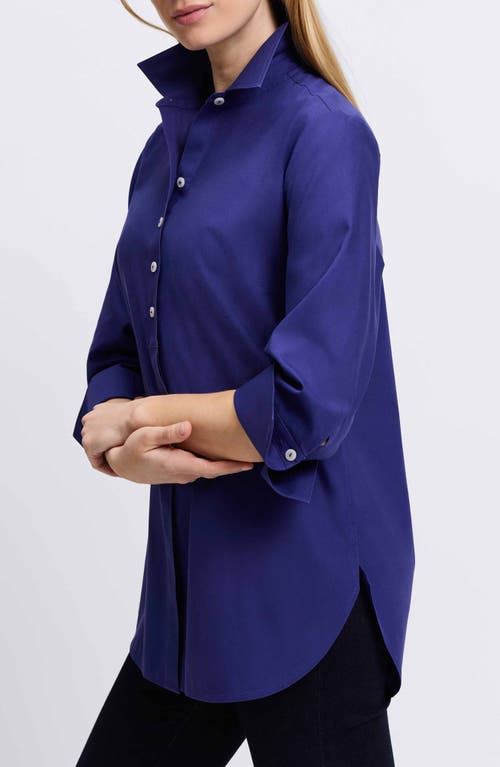 Foxcroft Madison Popover Cotton Oxford Shirt In Majestic Blue