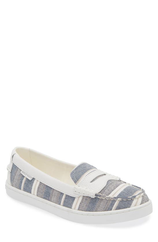 Cole Haan Nantucket Penny Loafer In Blue/ Ivory