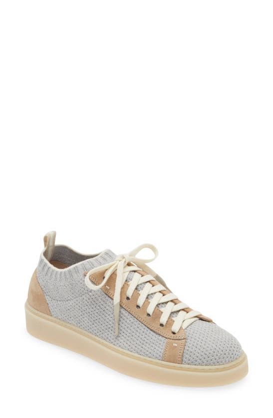 Shop Eleventy Knit Sock Sneaker In Light Grey