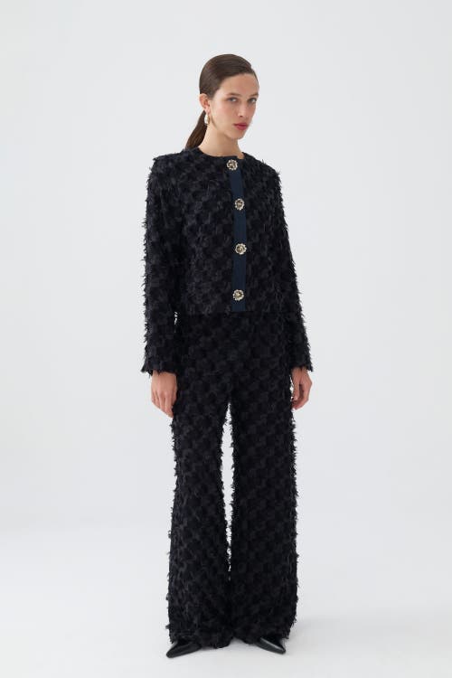 Shop Nocturne Tasseled Wide Leg Pants In Black