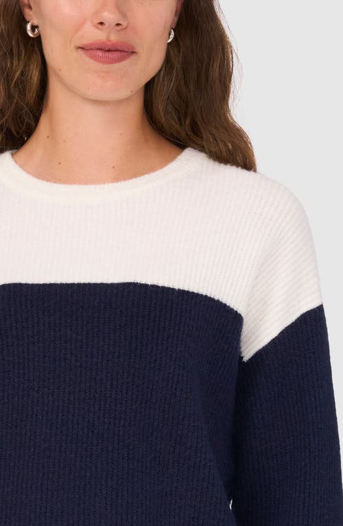 Shop Halogenr Halogen(r) Colorblock Stripe Sleeve Sweater In Classic Navy