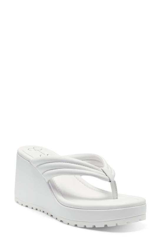 Jessica Simpson Kemnie Platform Wedge Sandal In Bright White