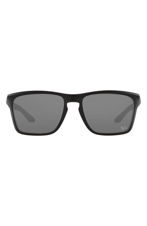 Oakley Sylas 57mm Prizm Rectangular Sunglasses in Shiny Black at Nordstrom