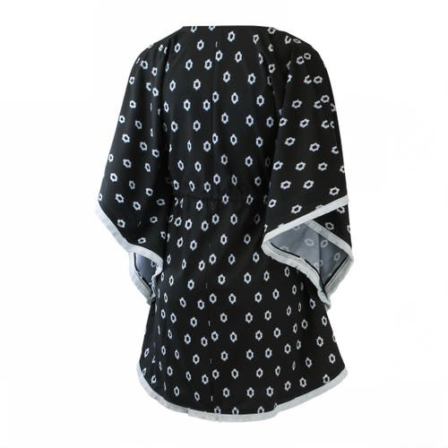 Shop Uv Skinz Kaftan Cover-up In Black Boho Dot