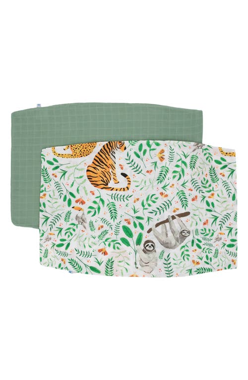 little unicorn 2-Pack Cotton Muslin Pillowcase in Mighty Jungle at Nordstrom