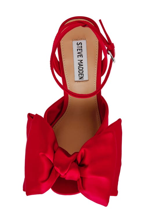 Shop Steve Madden Lively Platform Sandal In Red Satin