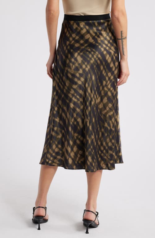 Shop Rails Berlin Abstract Print Satin Midi Skirt In Cypress