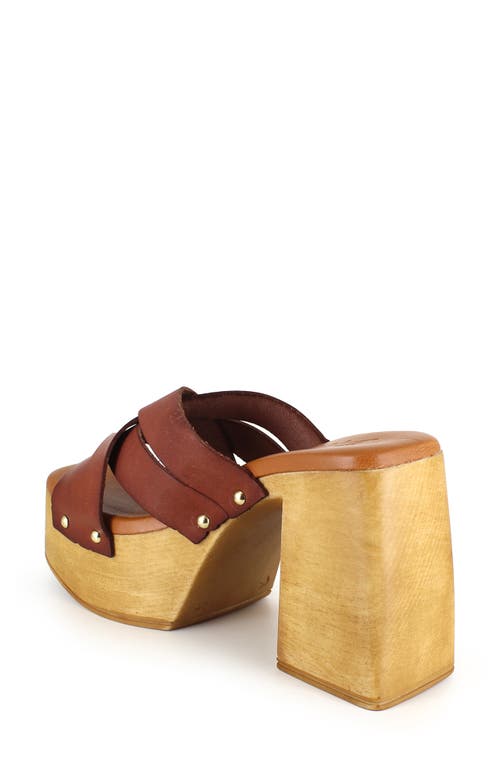 Zigi Suriel Platform Slide Sandal In Tan Leathe