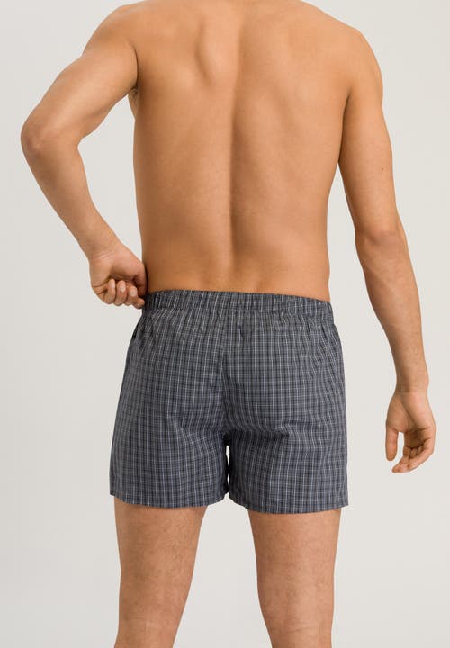 Hanro Men's Fancy Woven Cotton Boxers In Casual Check