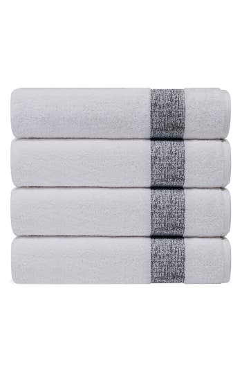 Brooks Brothers Pera 4-piece Turkish Cotton Washcloths In Anthracite