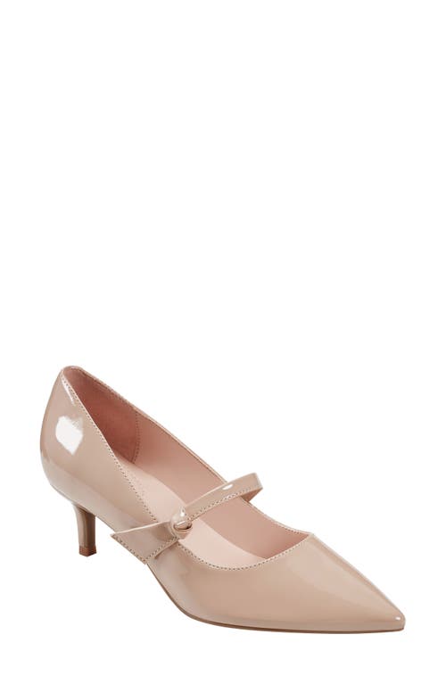 Shop Bandolino Medley Mary Jane Pointed Toe Kitten Heel Pump In Light Natural