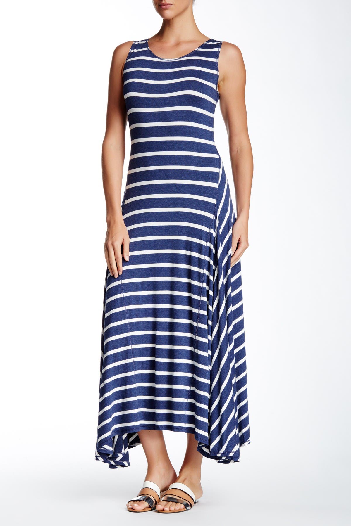 max studio striped maxi dress